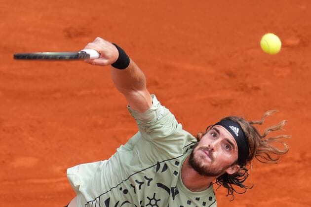 ESP: Barcelona Open Banc, Conde de Godo Trophy Stefanos Tsitsipas during the Barcelona Open Banc Sabadell, Conde de Godo Trophy played at Real Club de Tenis Barcelona on April 22, 2022 in Barcelona, Spain. kpng Copyright: xBaguxBlancox xPRESSINPHOTOx PS_200422_007