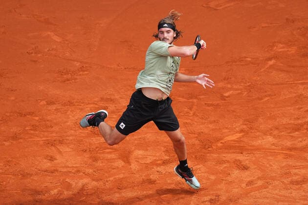 ESP: Barcelona Open Banc, Conde de Godo Trophy Stefanos Tsitsipas during the Barcelona Open Banc Sabadell, Conde de Godo Trophy played at Real Club de Tenis Barcelona on April 22, 2022 in Barcelona, Spain. kpng Copyright: xBaguxBlancox xPRESSINPHOTOx PS_200422_012