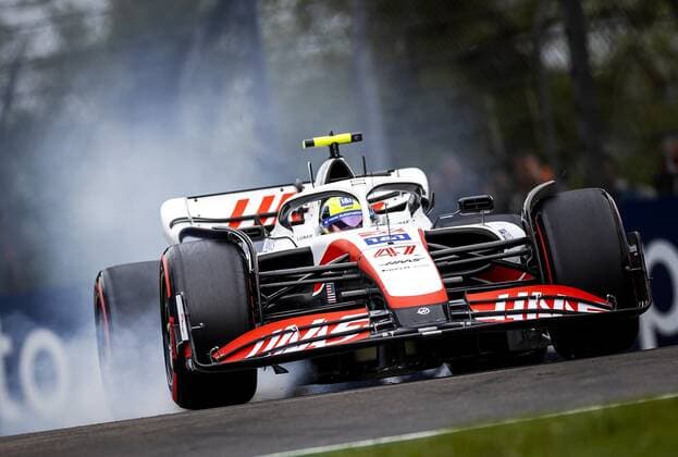 IMOLA Mick Schumacher 47 with the Haas VF 22 on track during qualifying ahead of the F1 Grand Prix of Emilia Romagna at Autodromo Enzo e Dino Ferrari on April 22, 2022 in Imola, Italy REMKO DE WAAL GP Emilia Romagna 2022 Qualify 2022 xVIxANPxSportx xxANPxIVx 447451908 originalFilename: 447451908.jpg