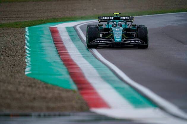 April 22, 2022, Imola, Italy: SEBASTIAN VETTEL of Germany and Aston Martin F1 Team drives during practice of the 2022 FIA Formula 1 Emilia Romagna Grand Prix at Autodromo Enzo e Dino Ferrari in Imola, Italy. Imola Italy - ZUMAg147 20220422_zap_g147_037 Copyright: xJamesxGasperottix