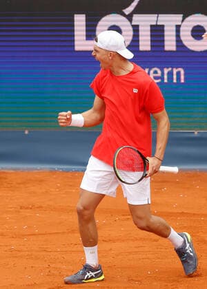 Marko Topo SRB makes fist and cheers,jubilation,joy,emotion Copyright: xJuergenxHasenkopfx