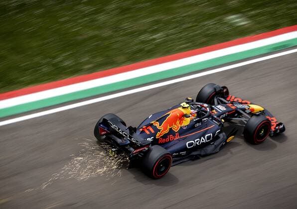 IMOLA Sergio Perez 11 with the Oracle Red Bull Racing RB18 Honda on track during practice 2 ahead of the Emilia Romagna F1 Grand Prix at Autodromo Enzo e Dino Ferrari on April 23, 2022 in Imola, Italy REMKO DE WAAL GP Emilia Romagna 2022 Practice 2 2022 xVIxANPxSportx xxANPxIVx 447495903 originalFilename: 447495903.jpg