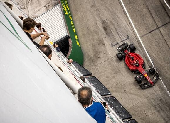 IMOLA Charles Leclerc 16 with the Ferrari on the track during the 2nd practice session ahead of the F1 Grand Prix of Emilia Romagna at Autodromo Enzo e Dino Ferrari on April 23, 2022 in Imola, Italy REMKO DE WAAL GP Emilia Romagna 2022 Practice 2 2022 xVIxANPxSportx xxANPxIVx 447496376 originalFilename: 447496376.jpg