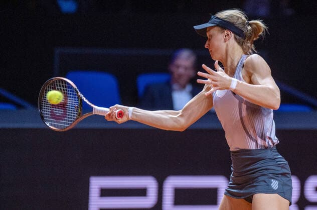 Liudmila Samsonova Germany, Stuttgart, 23 04 2022, tennis, Porsche Tennis Grand Prix, 2022, semifinals, I Swiatek POL L Samsonova, Porsche Arena Photo A2 Bildagentur Peter Hartenfelser