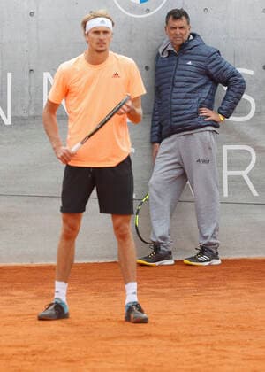 Alexander Zverev GER and coach, coach Sergi Bruguera Tennis BMW Open 2022 ATP MTTC Iphitos Munich Germany 23 April 2022 Copyright: xJuergenxHasenkopfx
