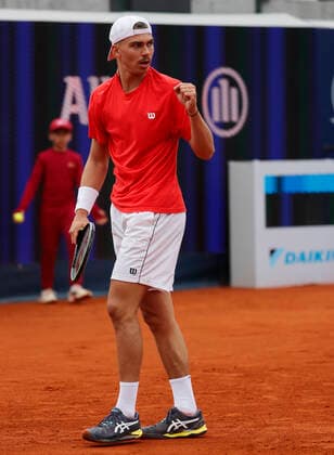 24 04 2022, BMW Open, MTTC Iphitos Munich, Tennis Sport, in picture Marko Topo SRB winner vs Norbert Combos SVK