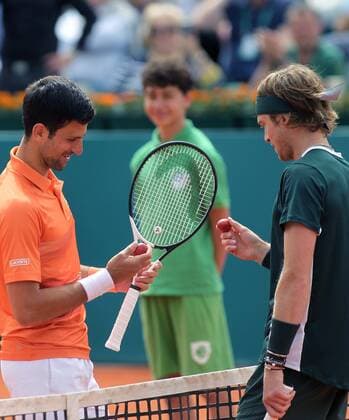 Serbia Tennis Open Djokovic - Rublev 8174462 24.04.2022 Russia s Andrey Rublev and Serbia s Novak Djokovic are pictured before their final match of the Serbia Open tennis tournament in Belgrade, Serbia. Alexandar Djorovich Sputnik Belgrade Serbia  Copyright: xAlexandarxDjorovichx