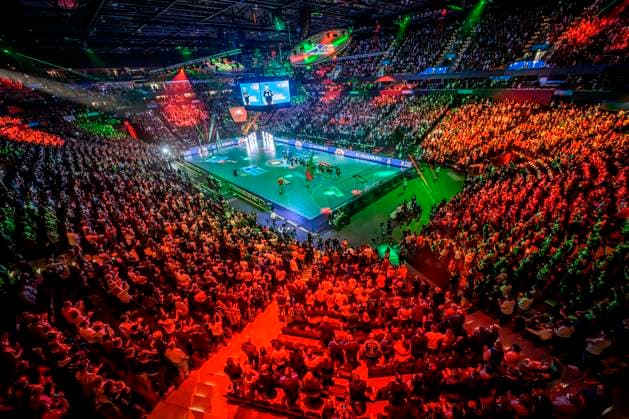 Hamburg, Germany 24 April 2022 Handball DHB Cup 21 22 Final THW Kiel vs SC Magdeburg Overview Arena Hamburg Barclays Arena Hamburg Germany
