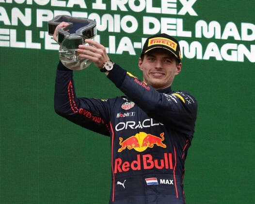 Victory for Max Verstappen NED, Oracle Red Bull Racing 1 ITA, Formula 1 Grand Prix Emilia Romagna, Imola, 24 04 2022 ITA, Formula 1 Grand Prix Emilia Romagna, Imola, 24 04 2022 Imola Copyright: xFoto:xEIBNER ThomasxFuesslerx EP_tfr
