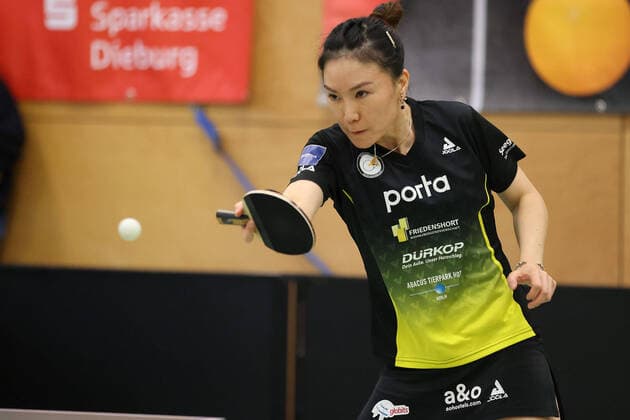 Langstadt 24 04 2022 table tennis ladies national league final season 2022 TSV Langstadt ttc Eastside Berlin e V emspor, emonline, oespor, v l , Xiaona Shan ttc eastside berlin e V Copyright: JoaquimxFerreira