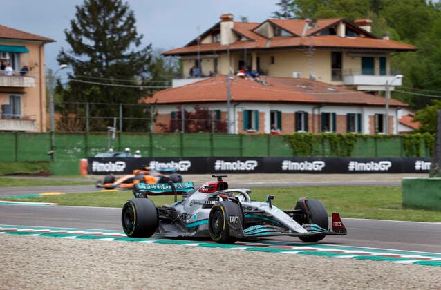 63 George Russell GBR, Mercedes AMG Petronas F1 Team , F1 Grand Prix of Emilia Romagna at Autodromo Enzo e Dino Ferrari on April 24, 2022 in Imola, Italy Photo by HOCH ZWEI Imola Italy