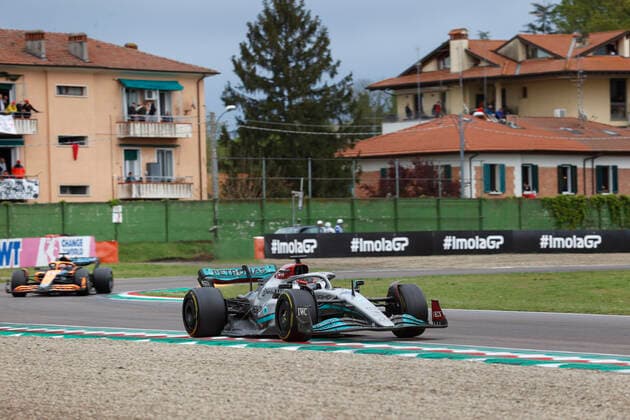 63 George Russell GBR, Mercedes AMG Petronas F1 Team , F1 Grand Prix of Emilia Romagna at Autodromo Enzo e Dino Ferrari on April 24, 2022 in Imola, Italy Photo by HOCH ZWEI Imola Italy
