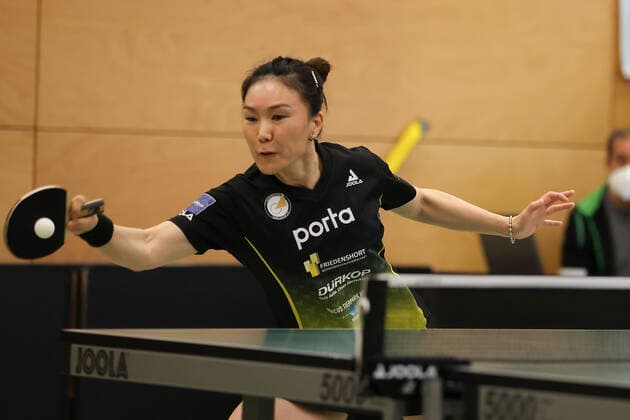 Langstadt 24 04 2022 table tennis ladies national league final season 2022 TSV Langstadt ttc Eastside Berlin e V emspor, emonline, oespor, v l , Xiaona Shan ttc eastside berlin e V Copyright: JoaquimxFerreira