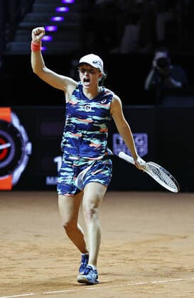 Iga Swiatek, POL, during finals at 2022 Porsche Tennis Grand Prix in Stuttgart, 24 04 2022