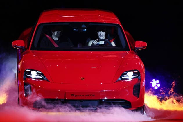 Iga Swiatek, POL, during car presentation at 2022 Porsche Tennis Grand Prix in Stuttgart, 24 04 2022