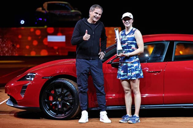 Iga Swiatek, POL, after car presentation at 2022 Porsche Tennis Grand Prix in Stuttgart, 24 04 2022