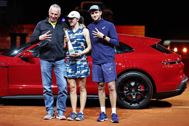 Iga Swiatek, POL, after car presentation at 2022 Porsche Tennis Grand Prix in Stuttgart, 24 04 2022