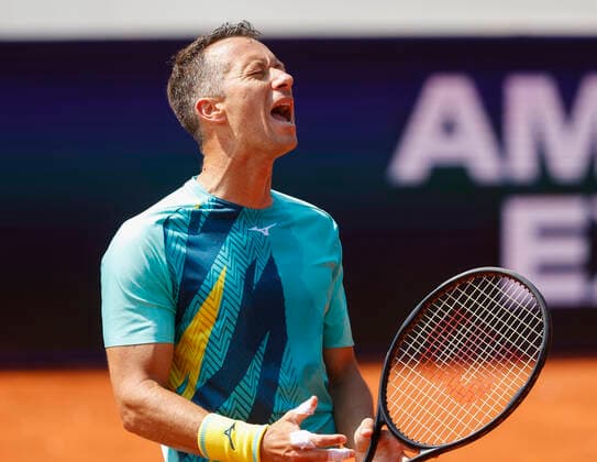 Philipp Kohlschreiber GER reacts angry, annoyed, disappointed, emotion Tennis BMW Open 2022 ATP MTTC Iphitos Munich Germany 25 April 2022 Copyright: xJuergenxHasenkopfx