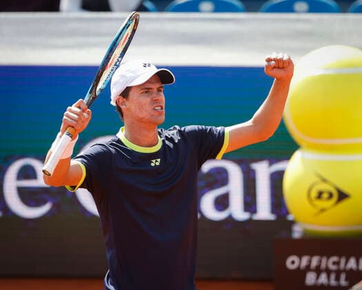 Daniel Altmaier GER cheers after victory, jubilation, joy, emotion Tennis BMW Open 2022 ATP MTTC Iphitos Munich Germany 25 April 2022 Copyright: xJuergenxHasenkopfx