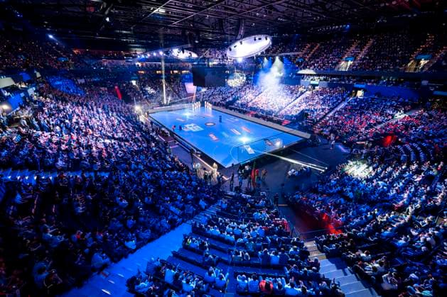 Hamburg, Germany 24 April 2022 Handball DHB Pokal 21 22 Final THW Kiel vs SC Magdeburg Overview Barclays Arena, interior view, feature image Hamburg Barclays Arena Hamburg Germany