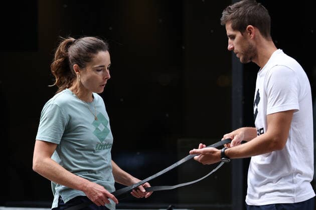 April 26, 2022, MADRID, MADRID, SPAIN: Alize Cornet of France practice during the Mutua Madrid Open 2022 celebrated at La Caja Magica on April 26, 2022, in Madrid, Spain. MADRID SPAIN - ZUMAa181 20220426_zaa_a181_034 Copyright: xOscarxJ.xBarrosox