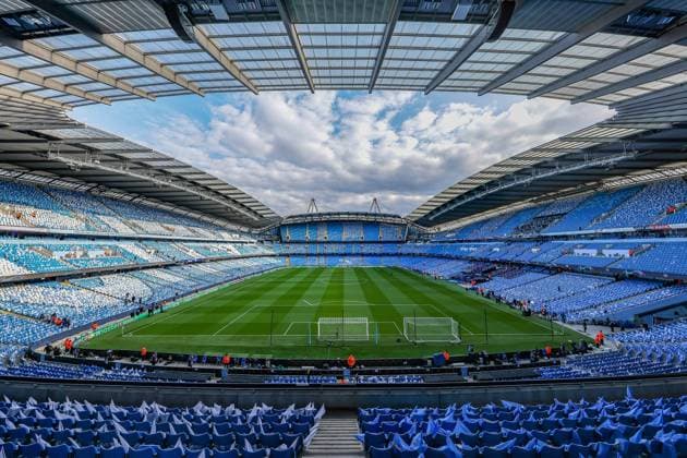 Manchester City v Real Madrid Champions League 26 04 2022. General view inside the Etihad Stadium during the Champions League match between Manchester City and Real Madrid at the Etihad Stadium, Manchester, England on 26 April 2022. Editorial use only , Copyright: xNigelxKeenex PSI-15165-0001