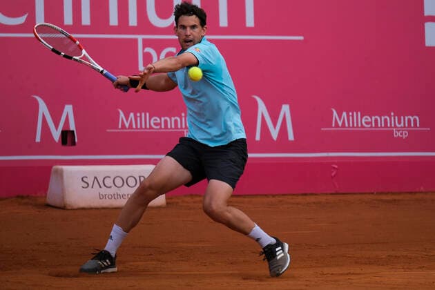 Benjamin Bonzi v Dominic Thiem - Millennium Estoril Open 2022 Benjamin Bonzi of France competes against Dominic Thiem of Austria during the Millennium Estoril Open ATP, Tennis Herren 250 tennis tournament at Estoril Tennis Club, Estoril, Portugal on April 26, 2022. Lisbon Portugal  Copyright: xNunoxCruzx originalFilename:cruz-benjamin220426_npVxm.jpg