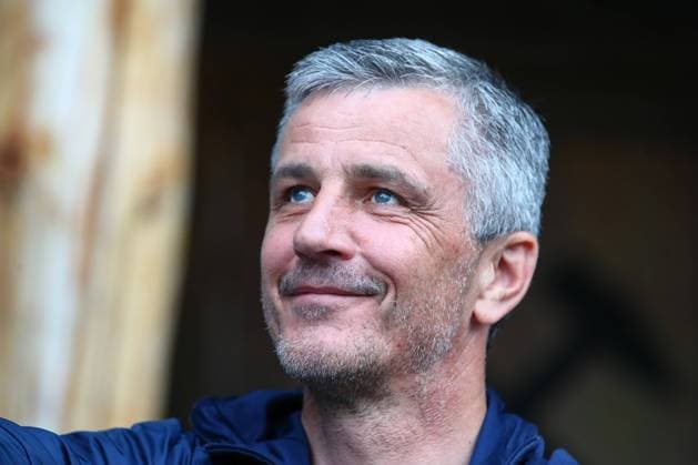 24 04 2022, xtgx, football 2 Bundesliga, FC Erzgebirge Aue FC Hansa Rostock emspor, v l Jens Haertel Rostock, coach portrait, portraet, single image DFL DFB REGULATES PROHIBIT ANY USE OF PHOTOGRAPHS as IMAGE SEQUENCES and or QUASI VIDEO Aue