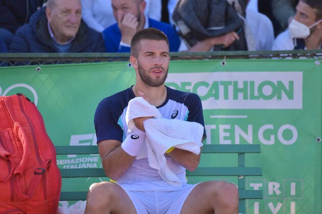 Mandatory Credit: Photo by Roberto Bettacchi SportReporter LiveMedia Shutterstock (12912961t) Borna Coric (CRO) Tennis Internationals ATP, Tennis Herren Challenger Roma Open tennis tournament, Garden Tennis Club, Rome, Italy - 26 Apr 2022 Tennis Internationals ATP Challenger Roma Open tennis tournament, Garden Tennis Club, Rome, Italy - 26 Apr 2022  Copyright: xRobertoxBettacchi SportReporter LiveMedia Shutterstockx 12912961t