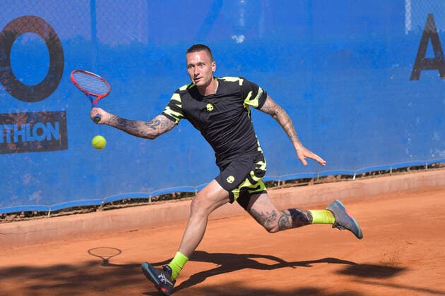 April 26, 2022, Rome, Italy: Denis Yevseyev (KAZ) during the ATP, Tennis Herren Challenger Roma Open tennis tournament round of 32 at Garden Tennis Club on April 26, 2022 in Rome, Italy. Tennis Internationals - ATP Challenger Roma Open tennis tournament, Rome, Italy  - ZUMAl164 20220426_zsa_l164_048 Copyright: xRobertoxBettacchi Sportreporterx