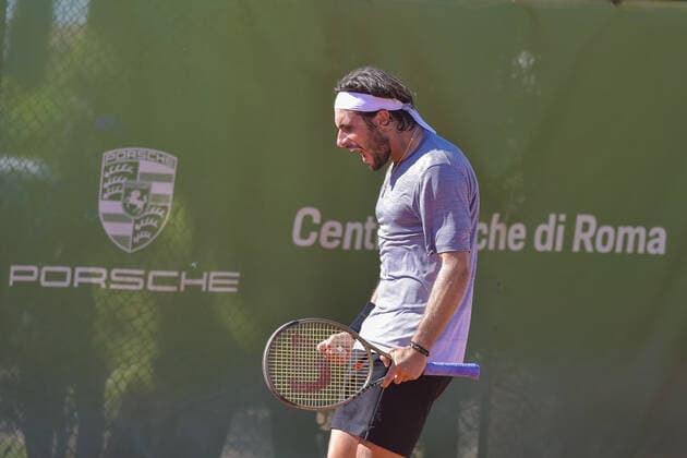 April 26, 2022, Rome, Italy: Gian Marco Maroni (ITA) during the ATP, Tennis Herren Challenger Roma Open tennis tournament round of 32 at Garden Tennis Club on April 26, 2022 in Rome, Italy. Tennis Internationals - ATP Challenger Roma Open tennis tournament, Rome, Italy  - ZUMAl164 20220426_zsa_l164_055 Copyright: xRobertoxBettacchi Sportreporterx