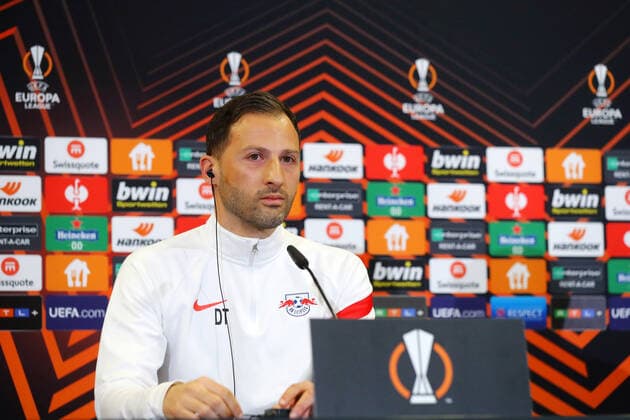 RB Leipzig press conference 27 04 2022 Leipzig, 27 04 2022, RBL training center, football, Eropa League , RB Leipzig, press conference before the EL match against Glasgow Rangers , In the picture head coach Domenico Tedesco RB Leipzig , Picture Point