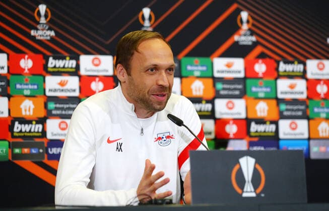 RB Leipzig press conference 27 04 2022 Leipzig, 27 04 2022, RBL training center, football, Eropa League , RB Leipzig, press conference before the EL game against Glasgow Rangers , In the picture Co coach Andreas Hinkel RB Leipzig , Picture Point