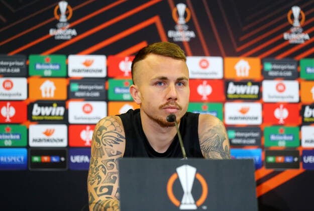RB Leipzig press conference 27 04 2022 Leipzig, 27 04 2022, RBL training center, football, Eropa League , RB Leipzig, press conference before EL match against Glasgow Rangers , In picture Angeli-o Angelino 3, RB Leipzig , Picture Point