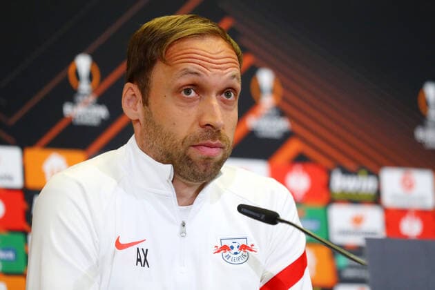 RB Leipzig press conference 27 04 2022 Leipzig, 27 04 2022, RBL training center, football, Eropa League , RB Leipzig, press conference before the EL game against Glasgow Rangers , In the picture Co coach Andreas Hinkel RB Leipzig , Picture Point