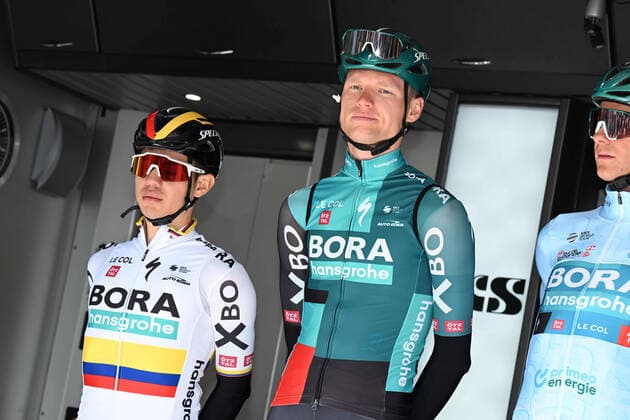 27-04-2022 Tour De Romandie; Tappa 01 La Grande Beroche - Romont; 2022, Bora - Hansgrohe; Higuita, Sergio; Vlasov, Aleksandr; La Grande Beroche; 