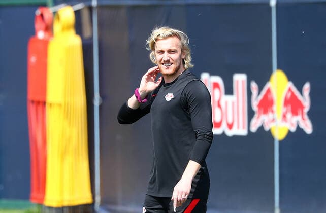 Europa League RB Leipzig training 27 04 2022 Leipzig, 27 04 2022, RB training center, Europa League, semifinals , RB Leipzig final training the day before RBL v Glasgow Rangers , Pictured Emil Forsberg 10, RB Leipzig , Picture Point