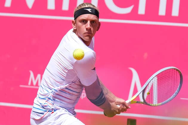 Alejandro Davidovich Fokina Vs Bernabe Zapata Miralles - Millennium Estoril Open 2022 Alejandro Davidovich Fokina from Spain competes against Bernabe Zapata Miralles from Spain during the Millennium Estoril Open ATP, Tennis Herren 250 tennis tournament at Estoril Tennis Club, Estoril, Portugal on April 27, 2022. Lisbon Portugal  Copyright: xNunoxCruzx originalFilename:cruz-alejandr220427_npx1D.jpg
