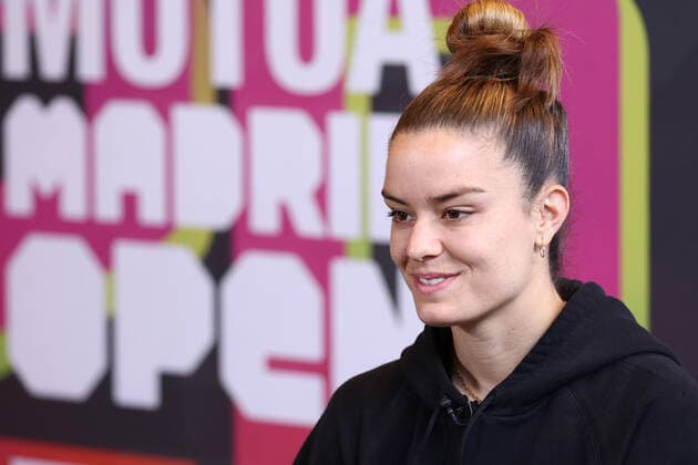 April 27, 2022, MADRID, MADRID, SPAIN: Maria Sakkari of Greece attends during the Media Day of WTA, Tennis Damen during the Mutua Madrid Open 2022 celebrated at La Caja Magica on April 27, 2022, in Madrid, Spain. MADRID SPAIN - ZUMAa181 20220427_zaa_a181_033 Copyright: xOscarxJ.xBarrosox