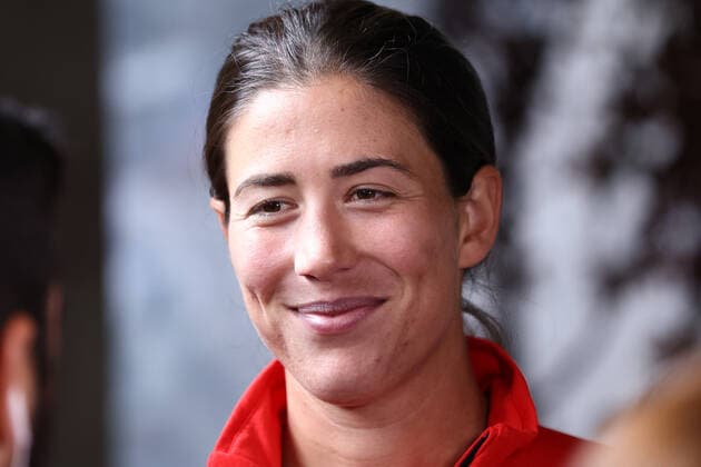 April 27, 2022, MADRID, MADRID, SPAIN: Garbine Muguruza of Spain attends during the Media Day of WTA, Tennis Damen during the Mutua Madrid Open 2022 celebrated at La Caja Magica on April 27, 2022, in Madrid, Spain. MADRID SPAIN - ZUMAa181 20220427_zaa_a181_065 Copyright: xOscarxJ.xBarrosox