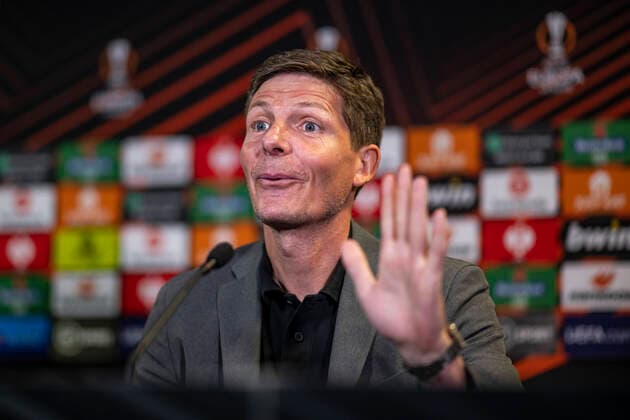 27 04 2022, xkvx, football UEFA Europa League, Eintracht Frankfurt press conference emspor, v l coach Oliver Glasner Eintracht Frankfurt DFL DFB REGULATES PROHIBIT ANY USE OF PHOTOGRAPHS as IMAGE SEQUENCES and or QUASI VIDEO London