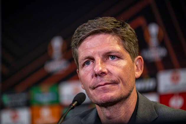 27 04 2022, xkvx, football UEFA Europa League, Eintracht Frankfurt press conference emspor, v l coach Oliver Glasner Eintracht Frankfurt DFL DFB REGULATES PROHIBIT ANY USE OF PHOTOGRAPHS as IMAGE SEQUENCES and or QUASI VIDEO London