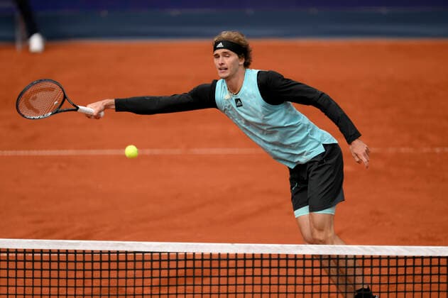 27 04 2022, Tennis Men ATP Tour, BMW Open Munich 2022 at Iphitos tennis facility, Alexander Zverev pictured, GER loses his first round match to Holger Rune Denmark on center court ,