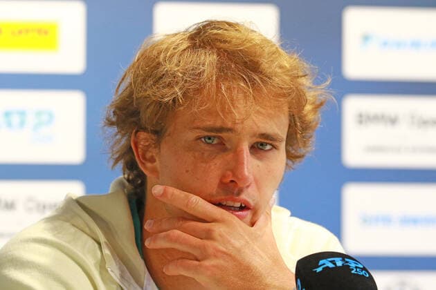 Alexander Zverev GER at the press conference, after losing to Holger Rune DEN Despair, despair, frustration, frustrated, tennis BMW Open by American Express 2022 27 04 2022 PHOTO Mladen Lackovic LakoPress
