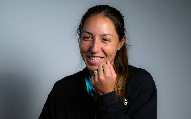 April 27, 2022, MADRID, MADRID, SPAIN: Jessica Pegula of the United States talks to the media ahead of the 2022 Mutua Madrid Open WTA, Tennis Damen 1000 tennis tournament MADRID SPAIN - ZUMAa181 20220427_zaa_a181_175 Copyright: xRobxPrangex