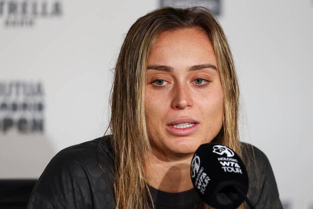 April 28, 2022, MADRID, MADRID, SPAIN: Paula Badosa of Spain attends her press conference, PK, Pressekonferenz during the Mutua Madrid Open 2022 celebrated at La Caja Magica on April 27, 2022, in Madrid, Spain. MADRID SPAIN - ZUMAa181 20220428_zaa_a181_008 Copyright: xOscarxJ.xBarrosox