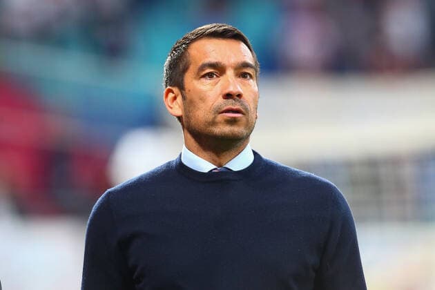 28 04 2022, xtgx, football UEFA European League, RB Leipzig Glasgow Rangers FC emspor, v l Giovanni van Bronckhorst Glasgow Rangers, coach portrait, portraet, single image DFL DFB REGULATIONS PROHIBIT ANY USE OF PHOTOGRAPHS as IMAGE SEQUENCES and or QUASI VIDEO Leipzig