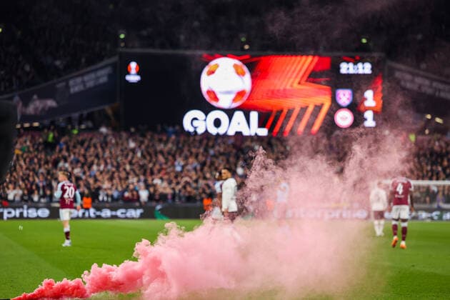 Mandatory Credit: Photo by Simon Dael Shutterstock (12914205ay) Michail Antonio of West Ham United scores the equalising goal 1-1 West Ham United v Eintracht Frankfurt, UEFA Europa League, Semi-Final, First Leg, Football, The London Stadium, London, UK - 28 Apr 2022 EDITORIAL USE ONLY No use with unauthorised audio, video, data, fixture lists, club league logos or live services. Online in-match use limited to 120 images, no video emulation. No use in betting, games or single club league player publications. West Ham United v Eintracht Frankfurt, UEFA Europa League, Semi-Final, First Leg, Football, The London Stadium, London, UK - 28 Apr 2022 EDITORIAL USE ONLY No use with unauthorised audio, video, data, fixture lists, club league logos or live services. Online in-match use limited to 120 images, no video emulation. No use in betting, games or single club league player publications.  Copyright: xSimonxDael Shutterstockx 12914205ay