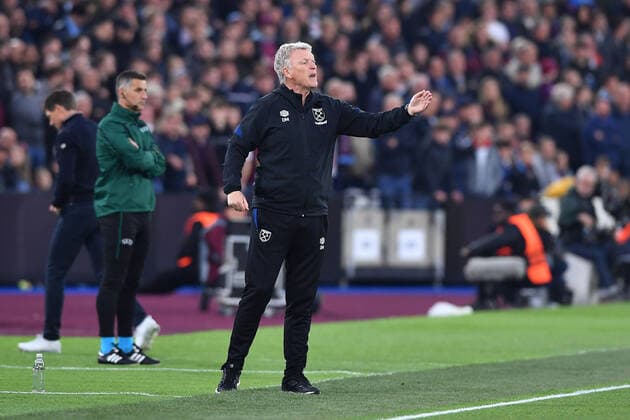 Soccer Europa League semi-final West Ham United Eintracht Frankfurt on 28 04 2022 at Olympic Stadium London in London David Moyes coach head coach West Ham xHDx