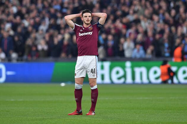 Soccer Europa League semi-final West Ham United Eintracht Frankfurt on 28 04 2022 at the Olympic Stadium London in London Declan Rice West Ham xHDx
